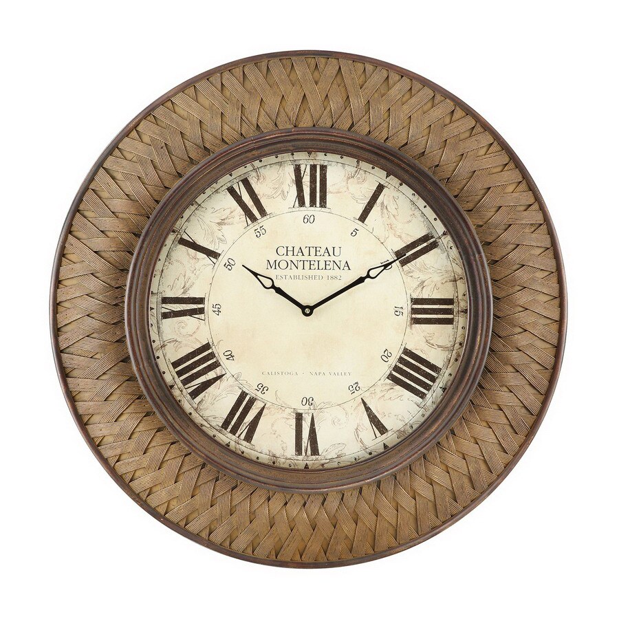 Cooper Classics Roman Numeral Garrett Rust Weave Wall Clock at