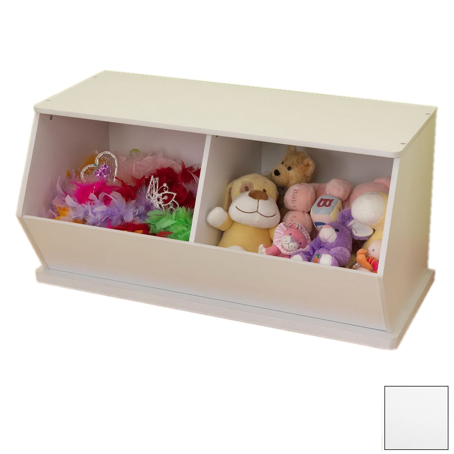 KidKraft Double Storage Unit White Rectangular Toy Box in the Toy Boxes