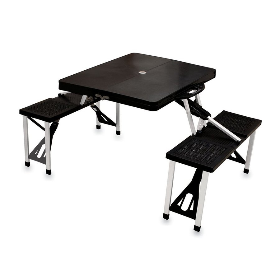 4 Ft Folding Picnic Table Picnic Time 4ft 6in Black Plastic Rectangle Folding Picnic Table in