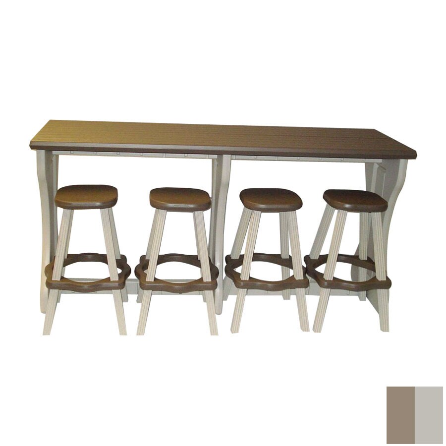 Confer Plastics 5Piece Patio Essentials Slat Seat Plastic Patio Bar