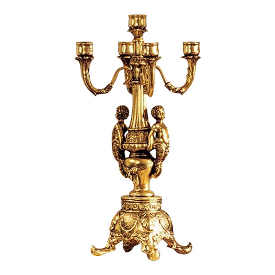 Design Toscano 5 Candle Grande Chateau Antique Faux Gold Resin