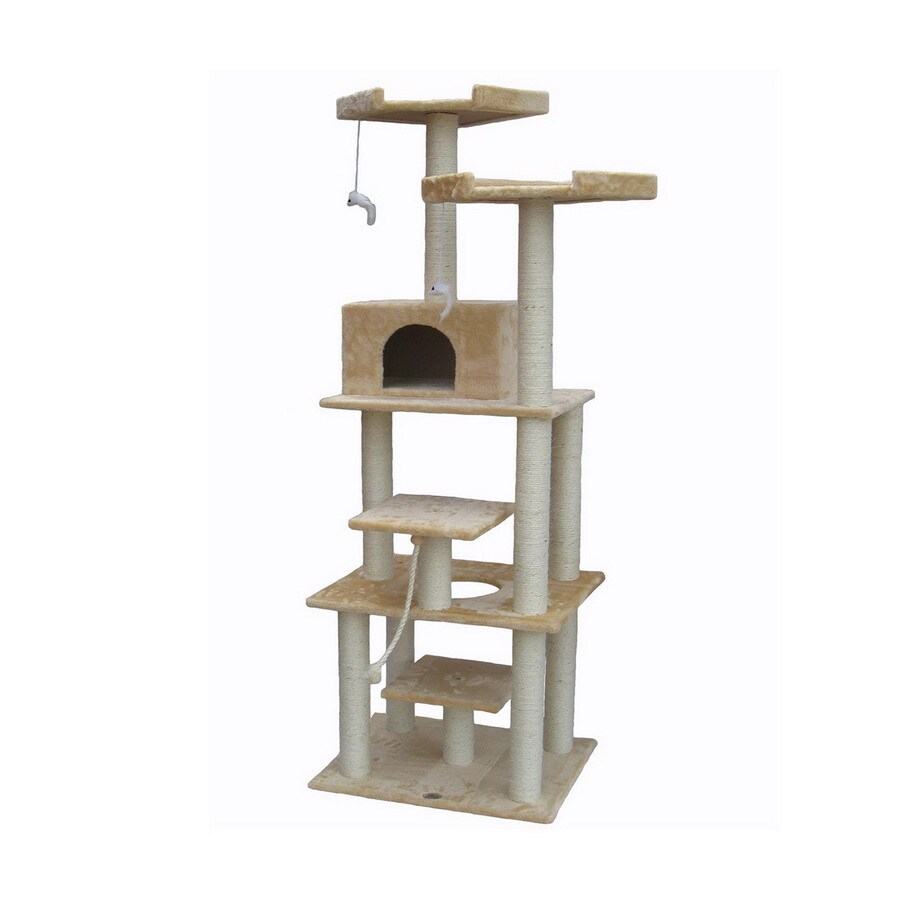 Shop Go Pet Club 76in Beige Faux Fur 8Level Cat Tree at