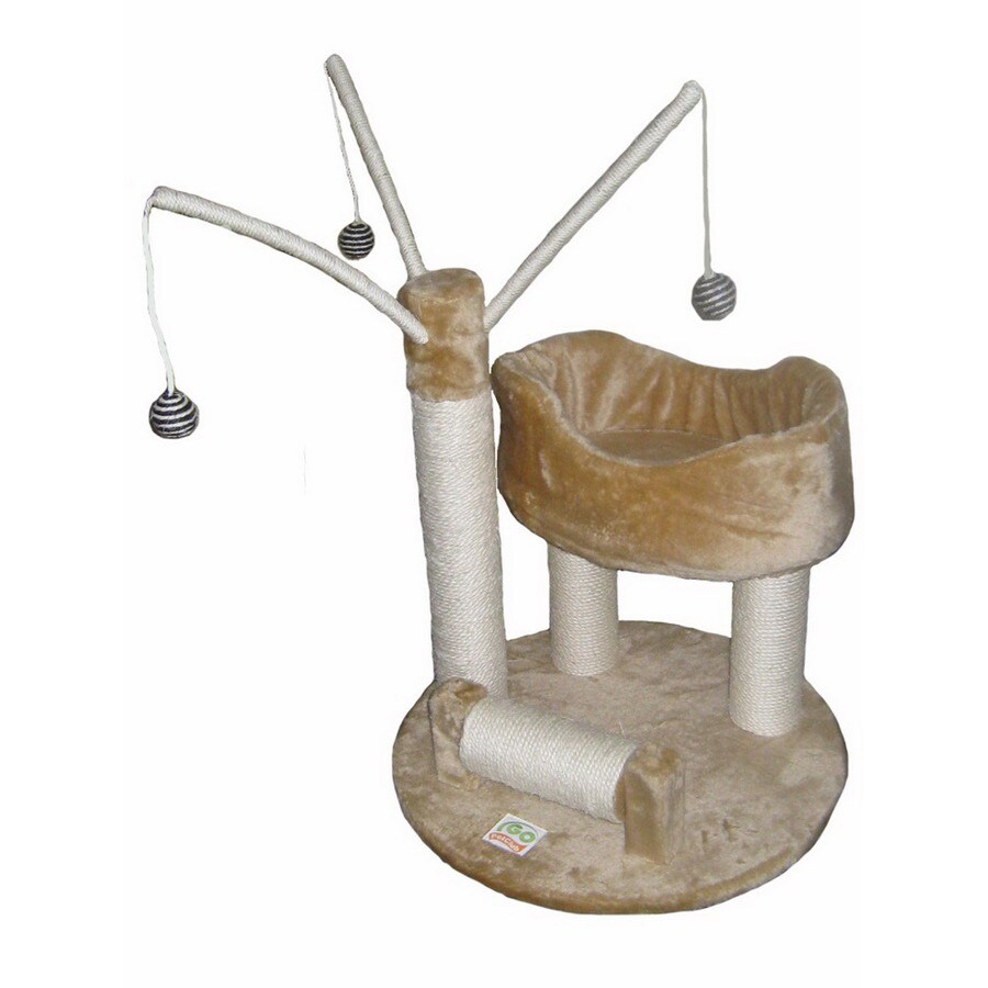 Go Pet Club 34in Beige Faux Fur 2Level Cat Tree in the Cat Trees
