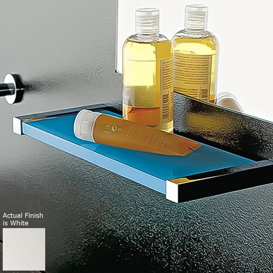 Nameeks Eden Chrome/White Plastic Bathroom Shelf in the Bathroom Shelves department at