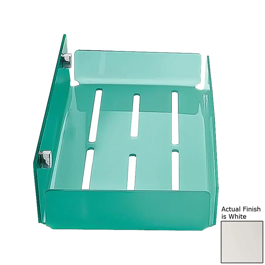 Nameeks Corner Chrome/White Plastic Bathroom Shelf at