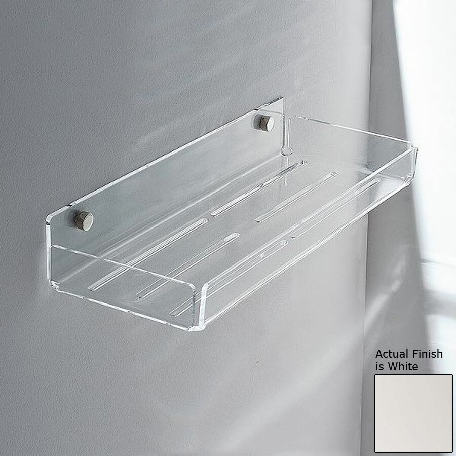 Nameeks Corner Chrome/White Plastic Bathroom Shelf at