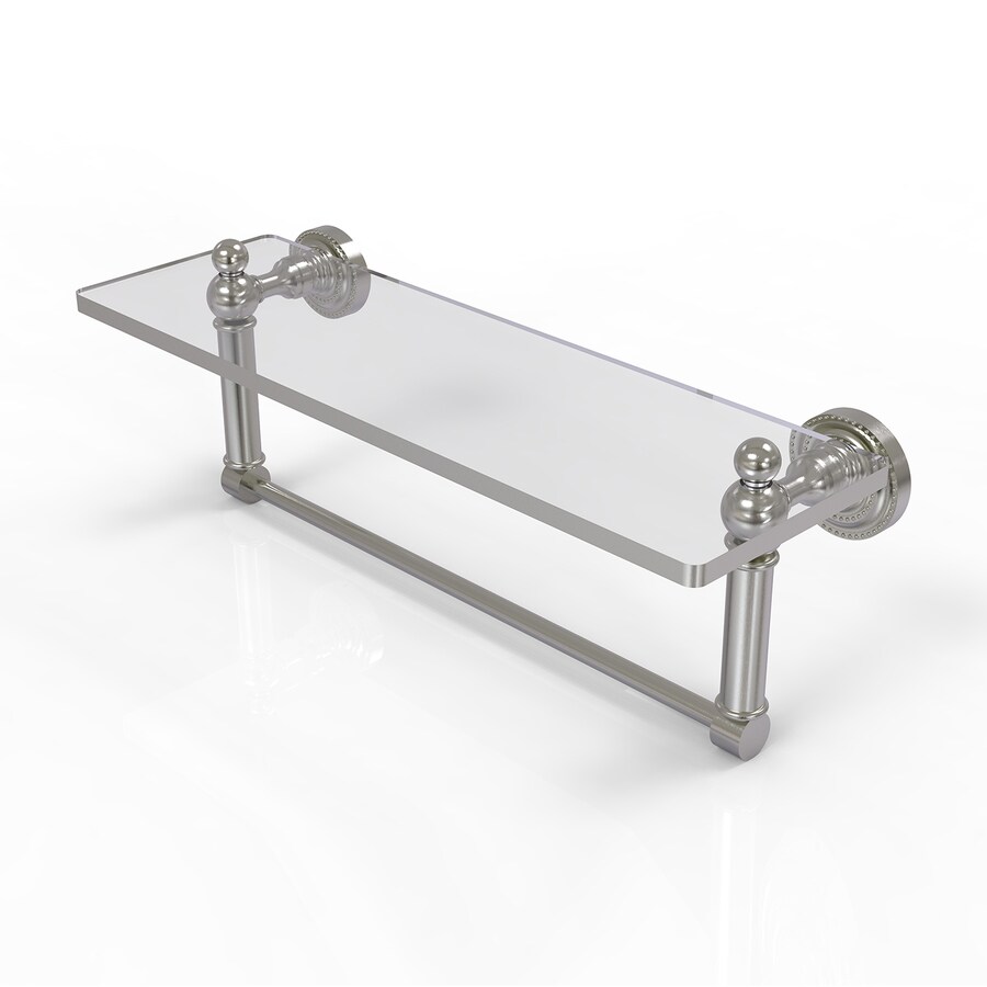 Allied Brass Dottingham 1Tier Satin Nickel Brass Bathroom Shelf at