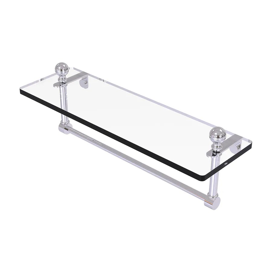 Allied Brass Mambo 1Tier Polished Chrome Brass Bathroom Shelf in the