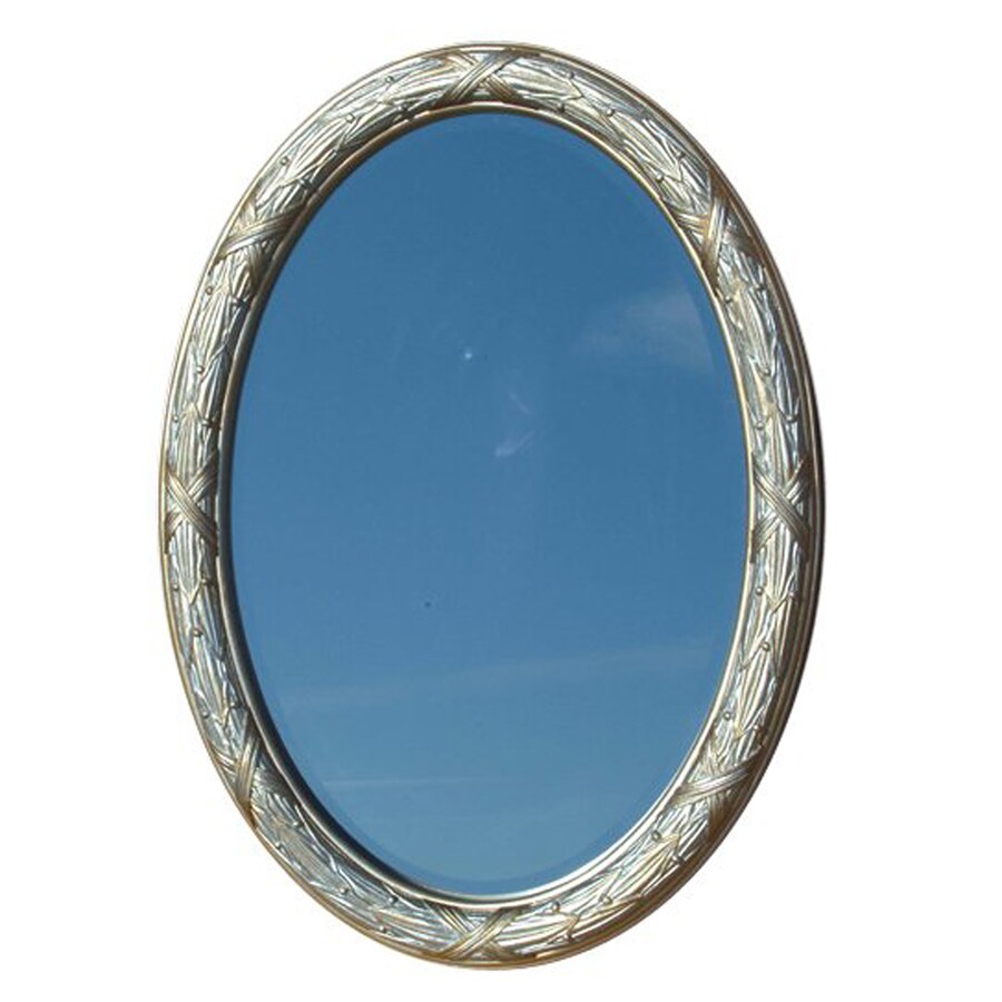 American Pride Corinthian Ornate 26in Silver/gold Oval Bathroom Mirror