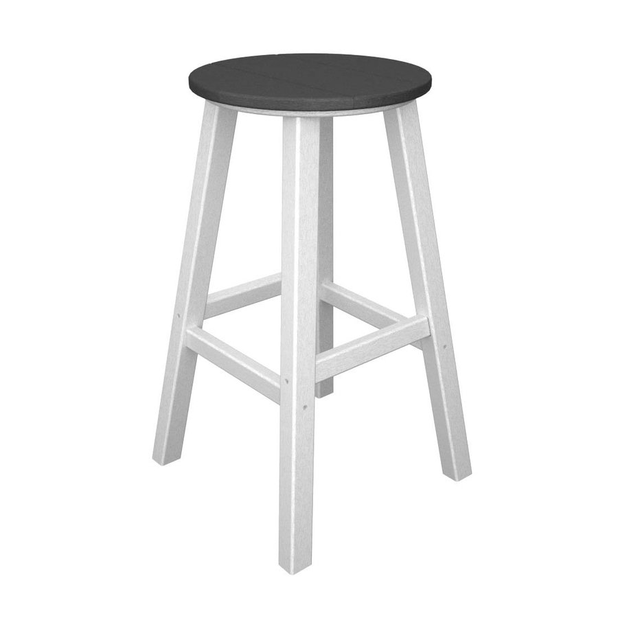 POLYWOOD Slat Seat Recycled Plastic Patio BarHeight Chair at