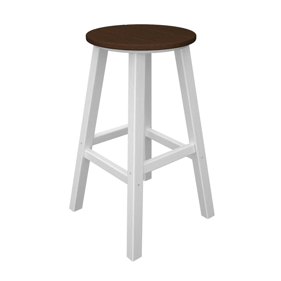 POLYWOOD Slat Seat Recycled Plastic Patio BarHeight Chair at