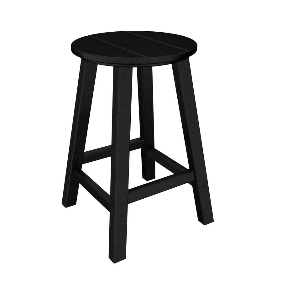 POLYWOOD Slat Seat Recycled Plastic Patio BarHeight Chair at