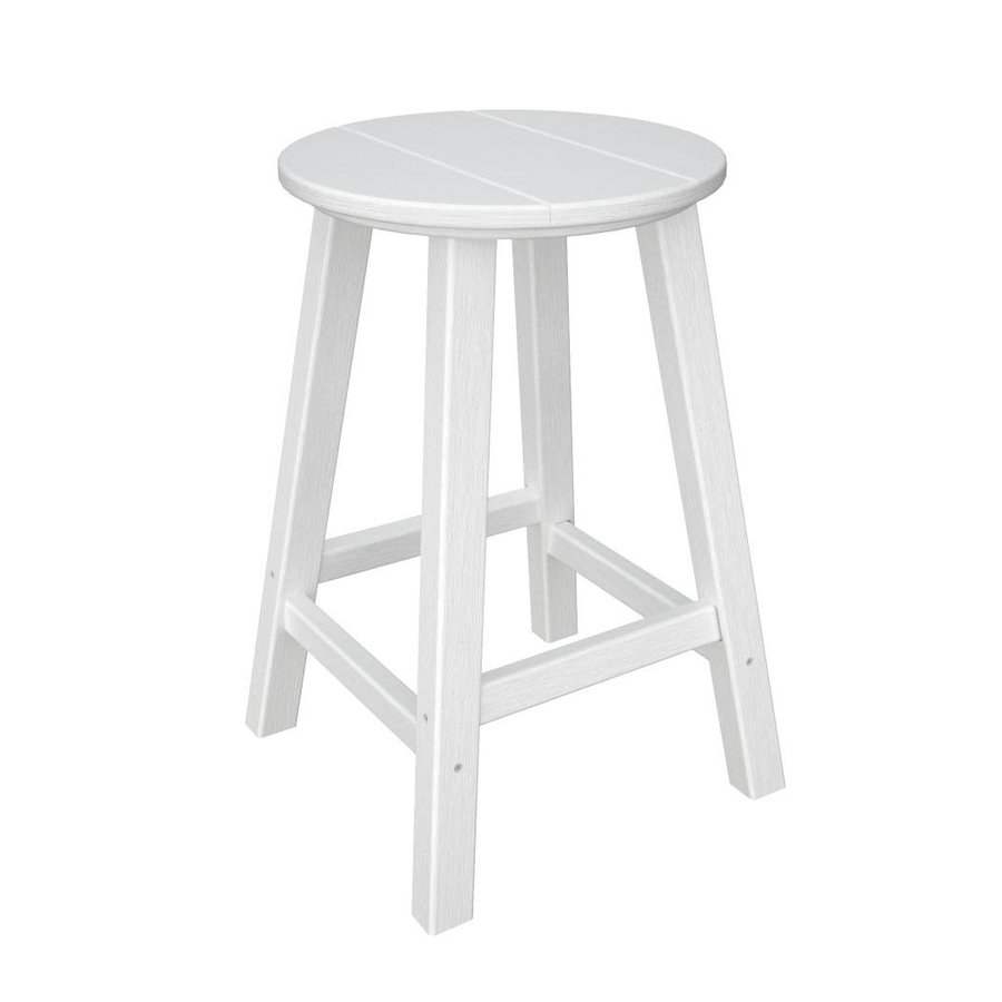 POLYWOOD Slat Seat Recycled Plastic Patio BarHeight Chair at