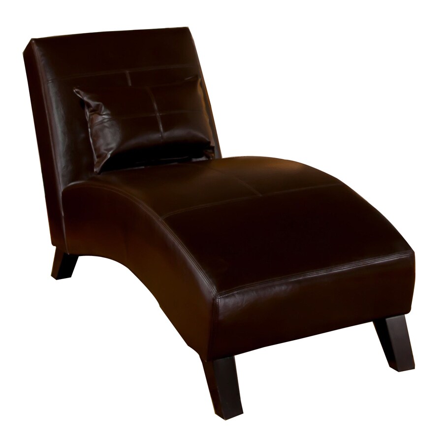 Best Selling Home Decor Charlotte Casual Brown Faux Leather Chaise