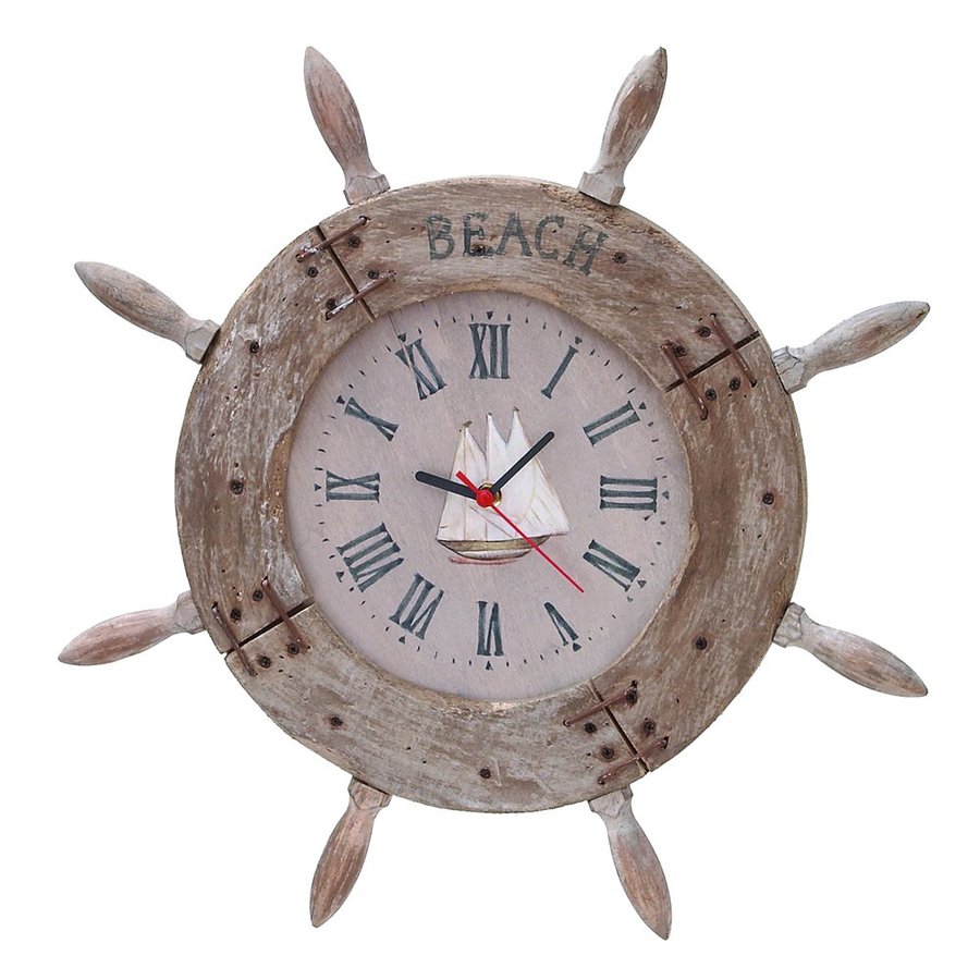 Woodland Imports Nautical Maritime Analog Round Indoor Wall Clock at