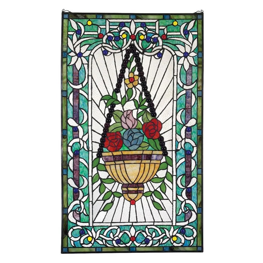 Design Toscano Le des Fleurs Glass Stained Glass at