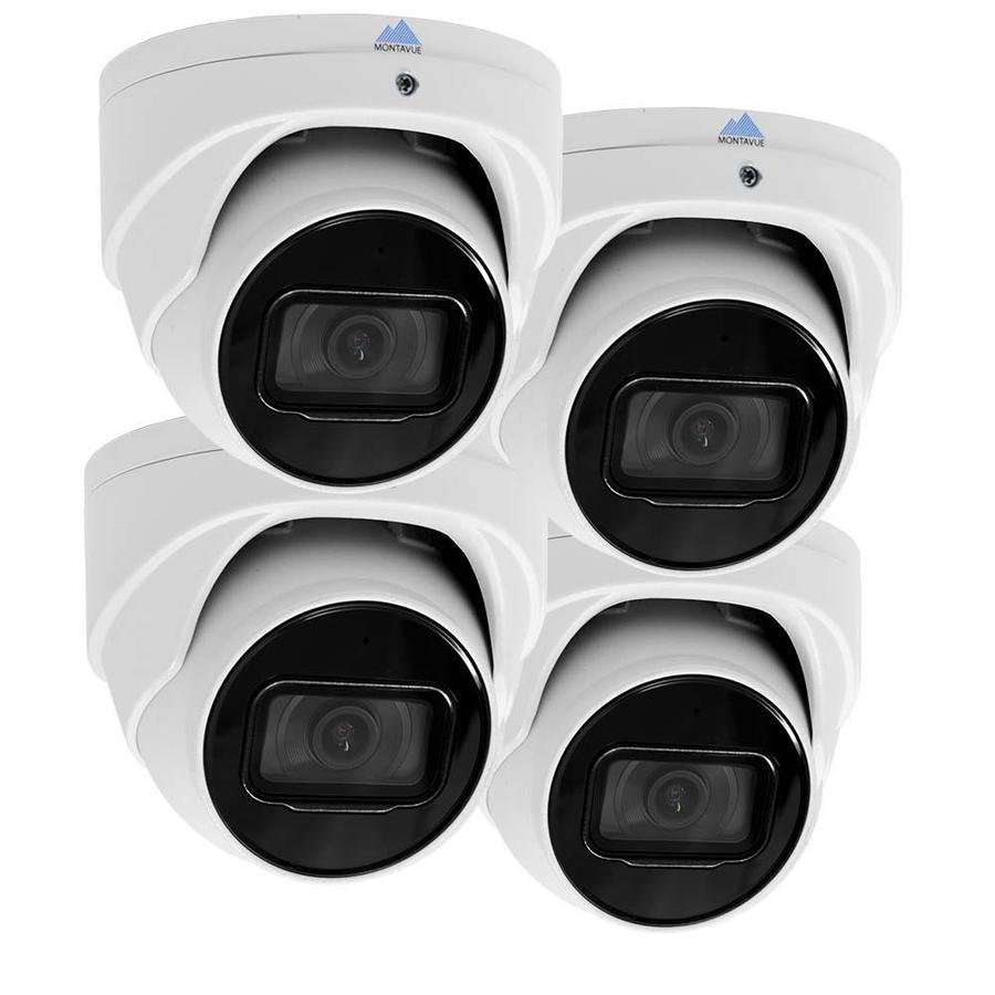 Montavue 4MP Starlight Turret Security Camera (4 Pack) in the Security