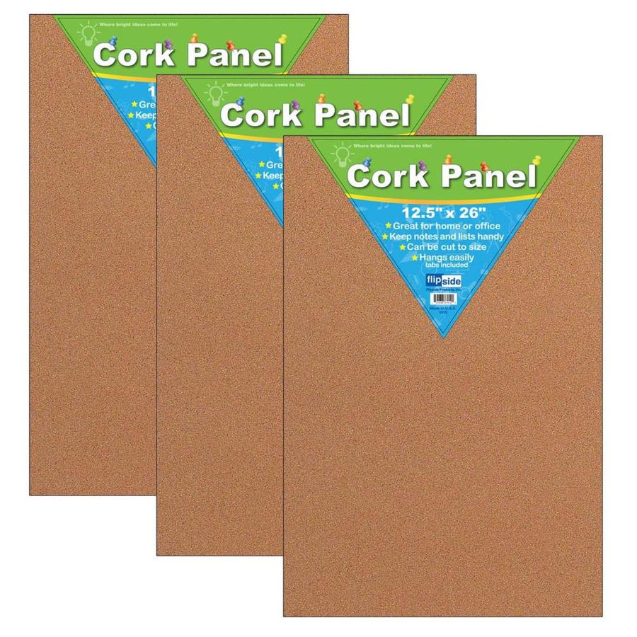 Flipside Cork Panel, 12.5 in. x 26 in., Pack of 3 in the Dry Erase
