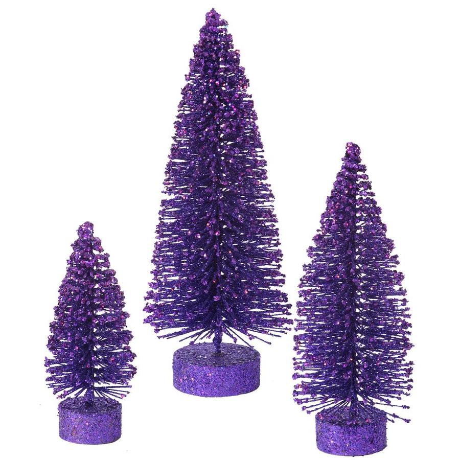Vickerman Vickerman 5in/7in/9in Purple Glitter OvalArtificial Christmas Tree, Unlit in the