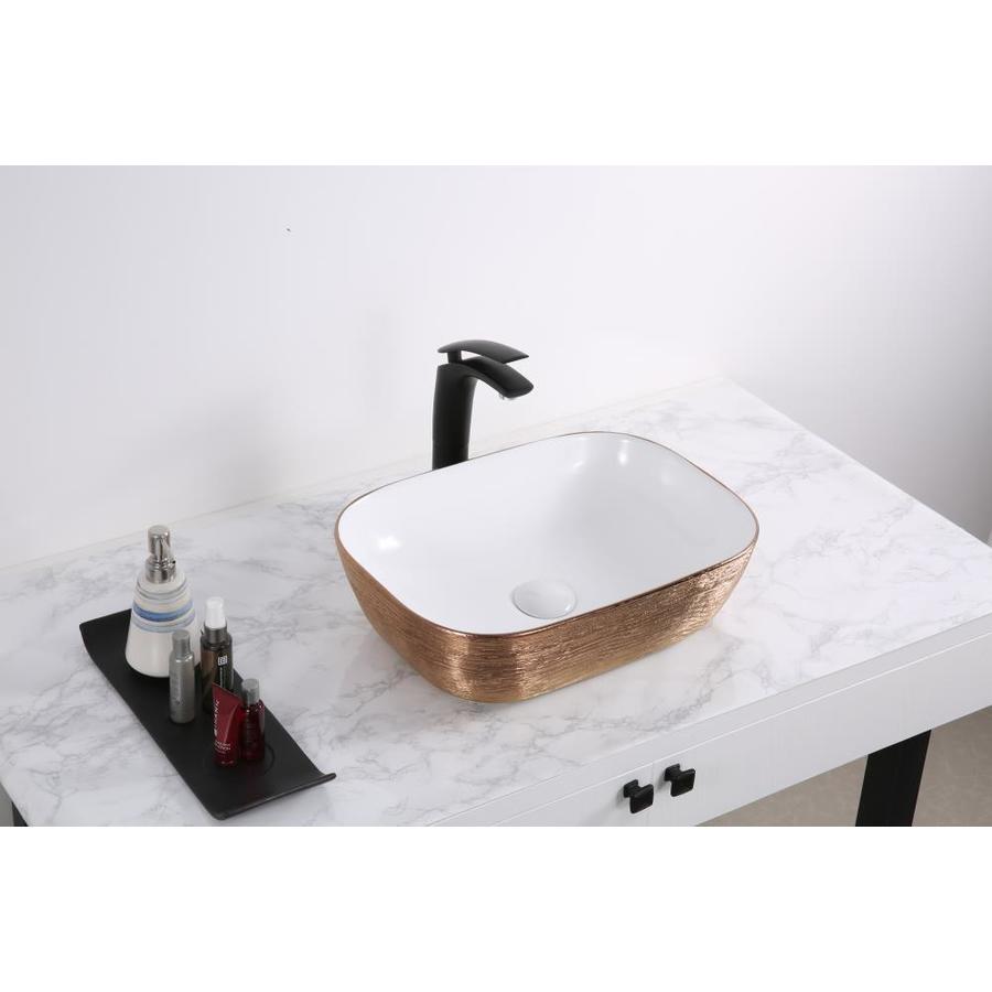 Ruvati Ruvati 20 x 16 in Bathroom Vessel Sink Rose Gold Decorative Art