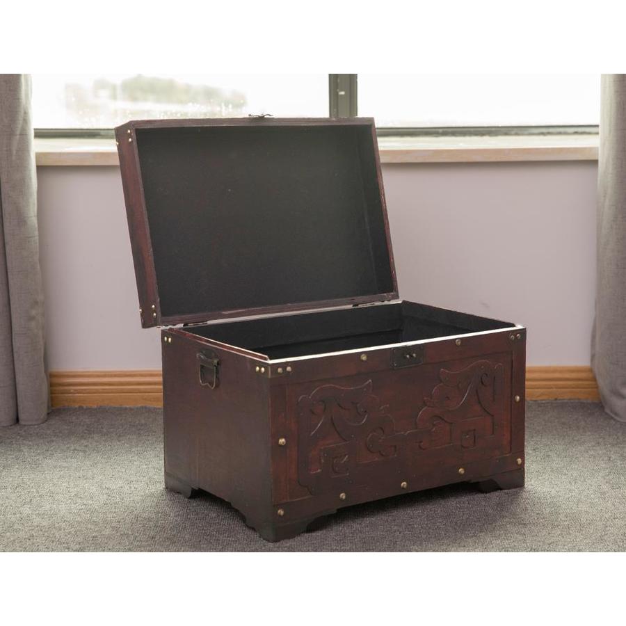 Vintiquewise Cherry Wood Vintage Trunk in the Storage Trunks department