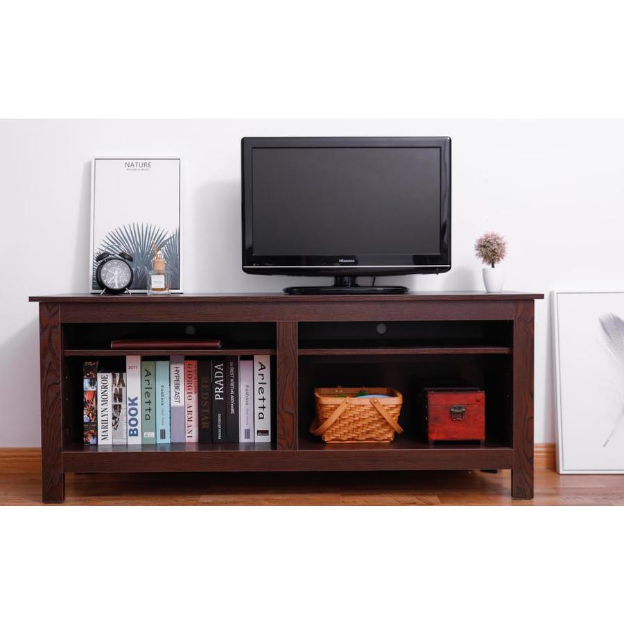 Basicwise Wooden TV Stand Console Table in the End Tables department at