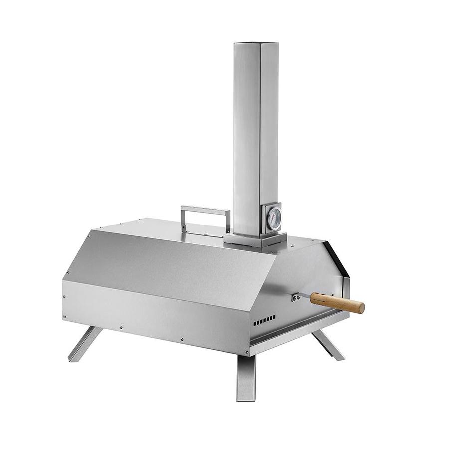 Gyber Pyre-Go Wood Burning Outdoor Pizza Oven in Stainless-Steel in the