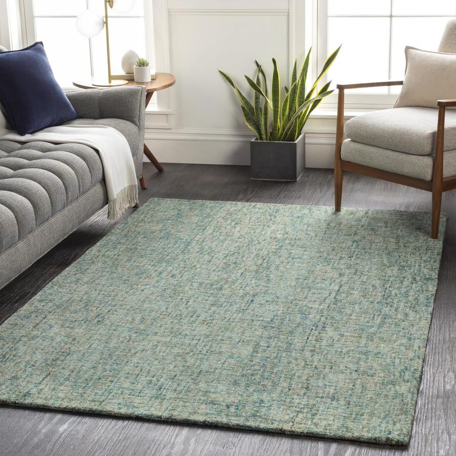 Surya Emily 6 x 9 Dark Green Abstract MidCentury Modern Handcrafted Area Rug in the Rugs