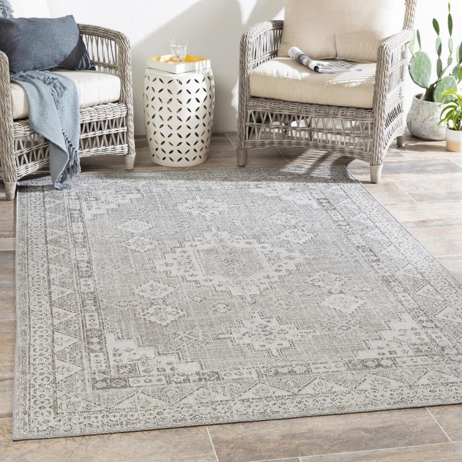 Surya Veranda 8 x 10 Taupe Indoor/Outdoor Medallion Oriental Area Rug in the Rugs department at