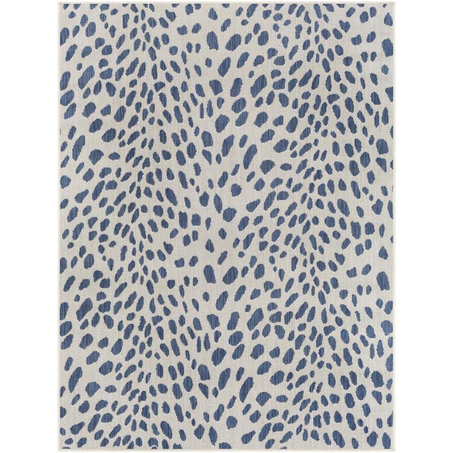 Surya Malibu 8 x 10 Blue Animal Print MidCentury Modern Area Rug in