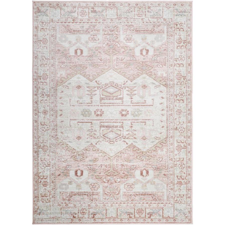 Surya St tropez 8 x 10 Blush Indoor Medallion Global Area Rug in the