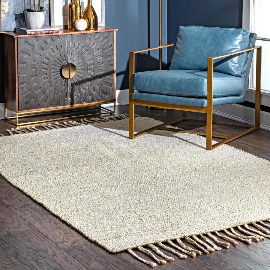 nuLOOM 8 x 10 Off White Indoor Solid Area Rug in the Rugs department at