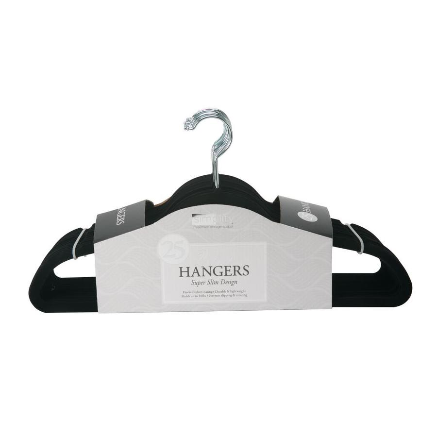 Simplify 25Pack Plastic NonSlip Grip Clothing Hanger (Black) in the