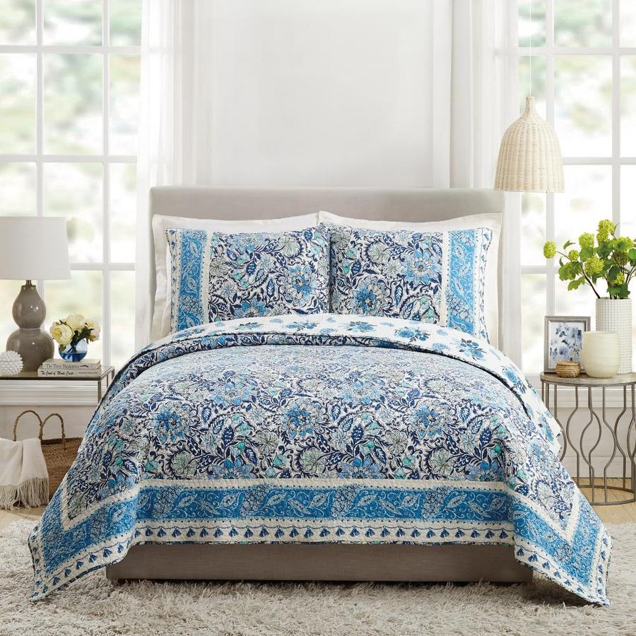 Dena Home Bisou Floral 3Piece Quilt Set Full/Queen in the Bedding