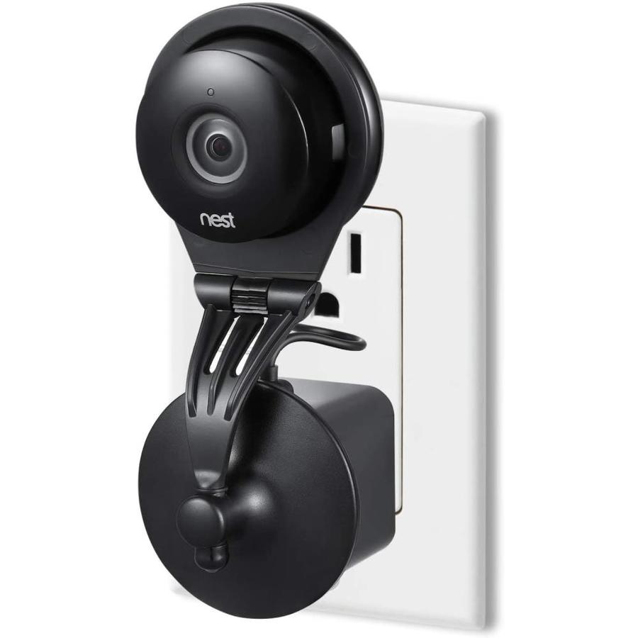 Wasserstein Nest Cam Indoor AC Outlet Mount Black Swivel Tilting