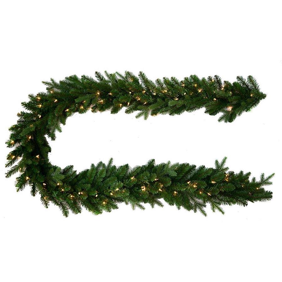 Kurt Adler Christmas Garland Kurt S. Adler Indoor Prelit 9ft Mixed Green Garland with White