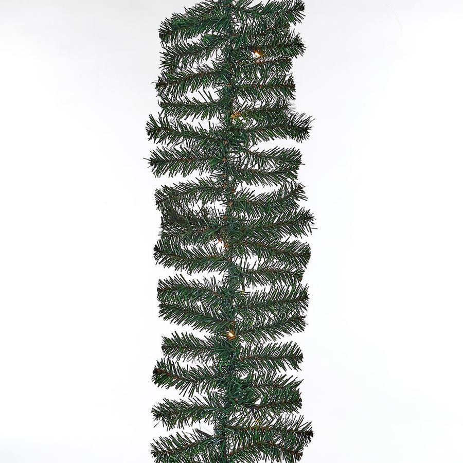 Kurt Adler Christmas Garland Kurt S. Adler Indoor Prelit 12ft Mixed Green Garland with White LED