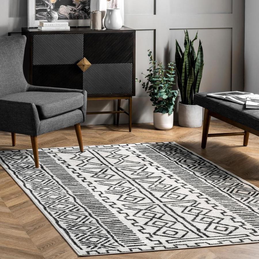 nuLOOM Alisa 4 x 6 Gray Indoor Geometric Area Rug in the Rugs