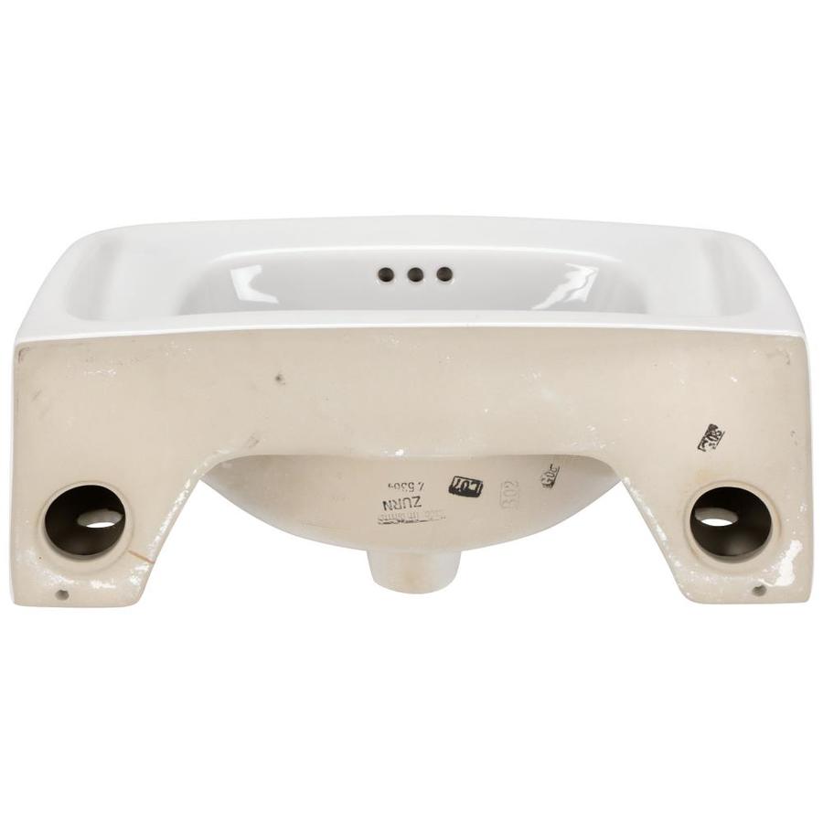 Zurn White WallMount Rectangular Bathroom Sink with Overflow Drain (23