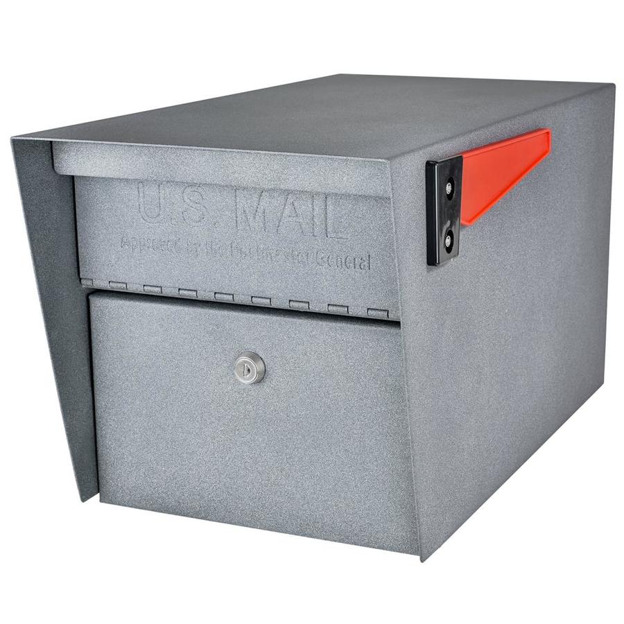 Mail Boss Mail Manager Large Metal Granite Post Mount Locking Mailbox