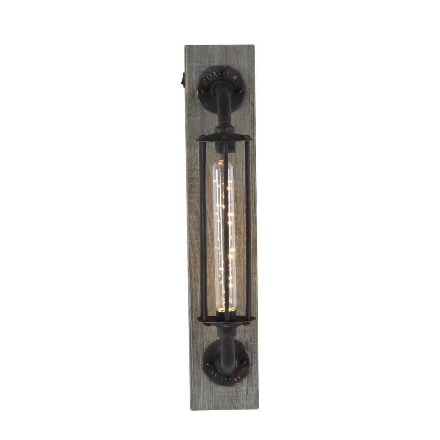 Grayson Lane 6in W 1Light Black Industrial Wall Sconce in the Wall