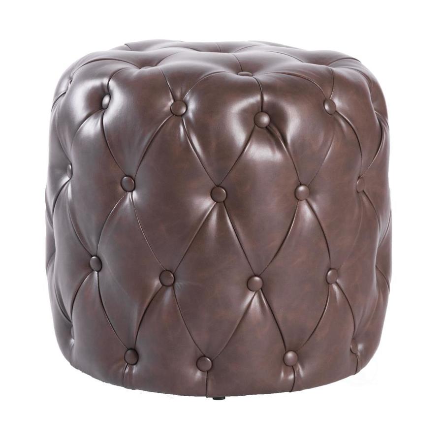 Bold Tones Tufted Leather Ottoman Stool in the Indoor Ottomans