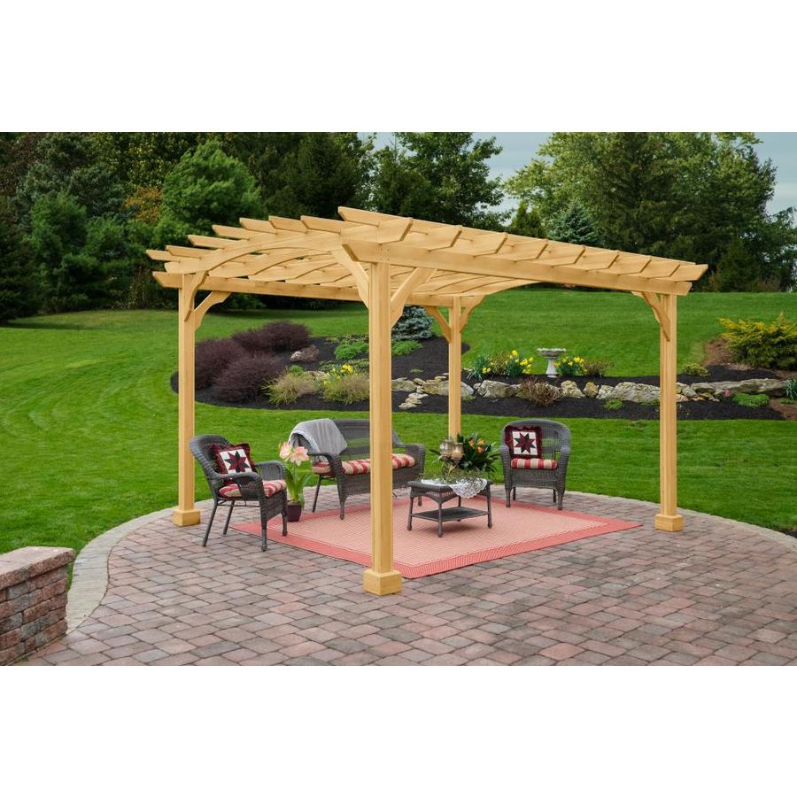 YardCraft 10x12 Pine Pergola (5x5 Posts) in the Pergolas department at