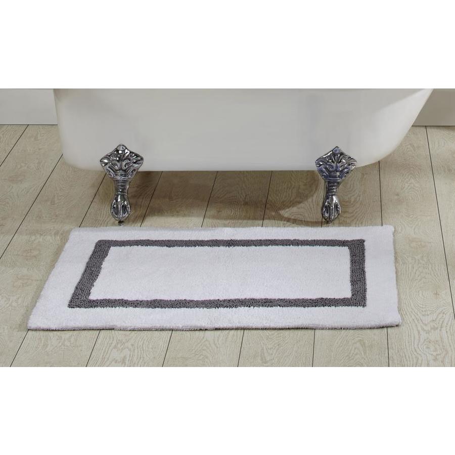 Better Trends Hotel Collection Bath Rug 40in x 24in White/Grey Cotton