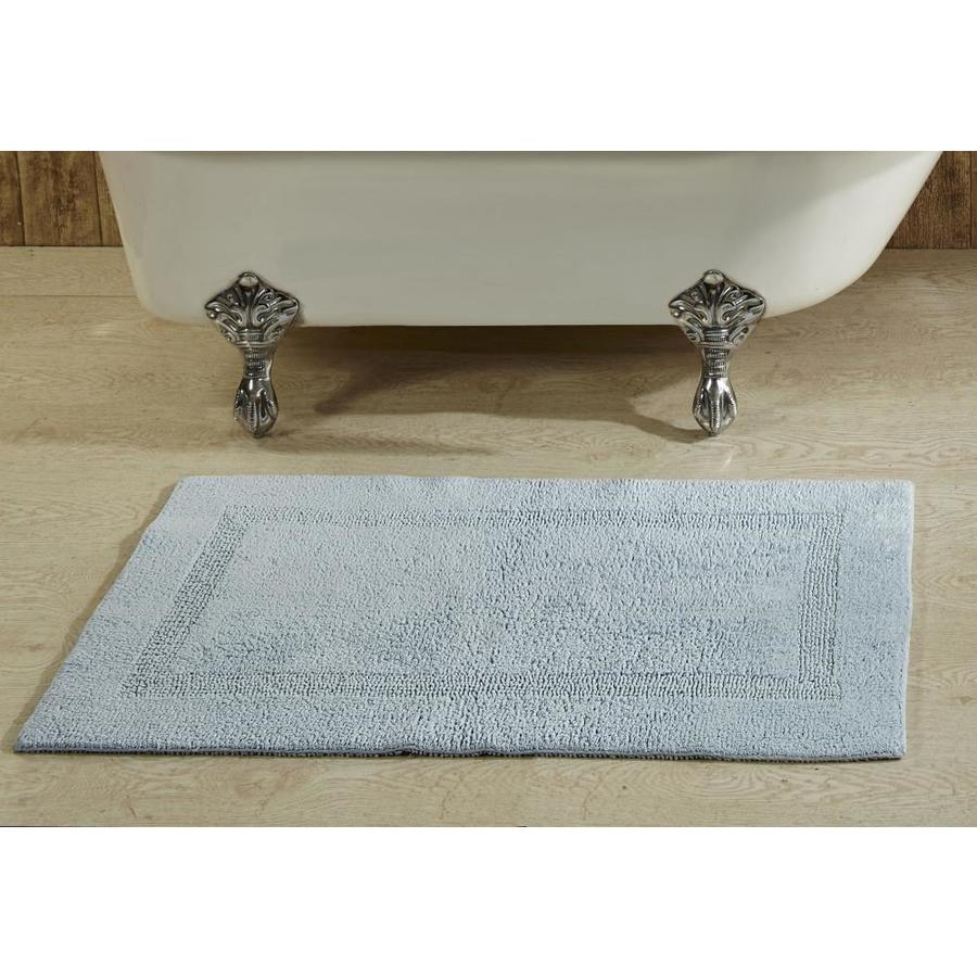 Better Trends Lux Collection Bath Rug 34in x 21in Blue Cotton Bath Rug in the Bathroom Rugs