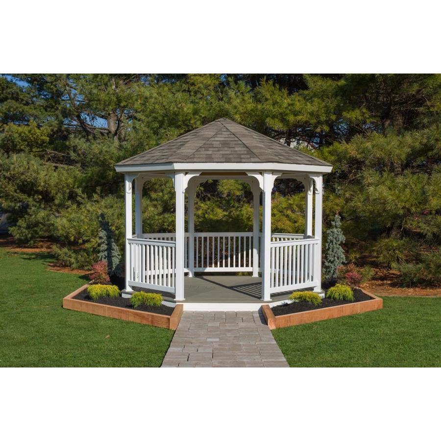 YardCraft White/Gray Floor Wood Octagon Gazebo (Exterior 133ft x 144