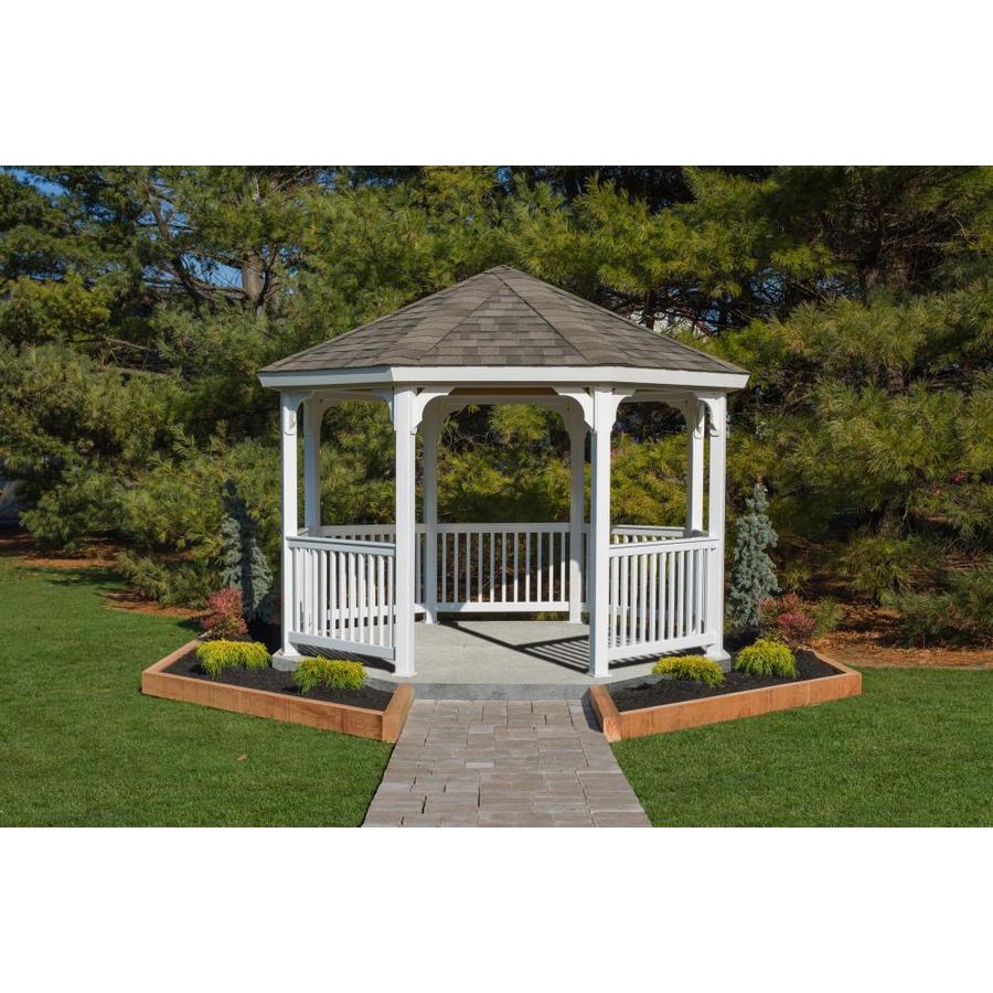 YardCraft 12ft Vinyl Octagon Gazebo (No Floor) in the Gazebos department at