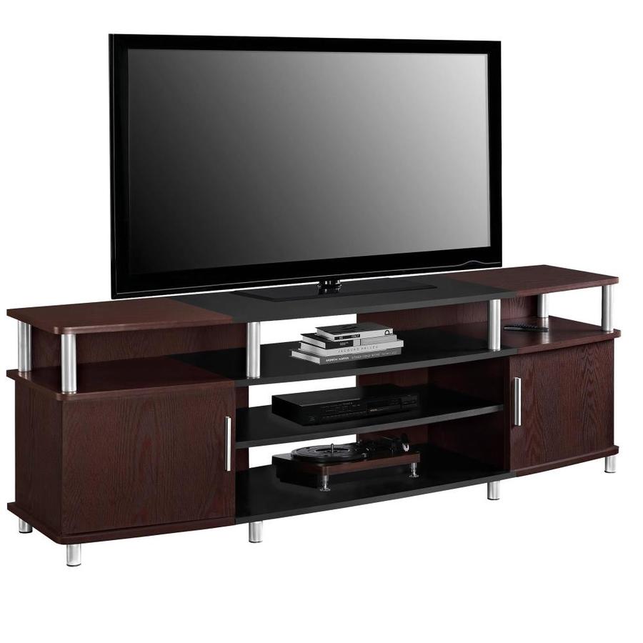 Ameriwood Home Carson TV Stand for TVs up to 70in, Cherry in the TV Stands department at