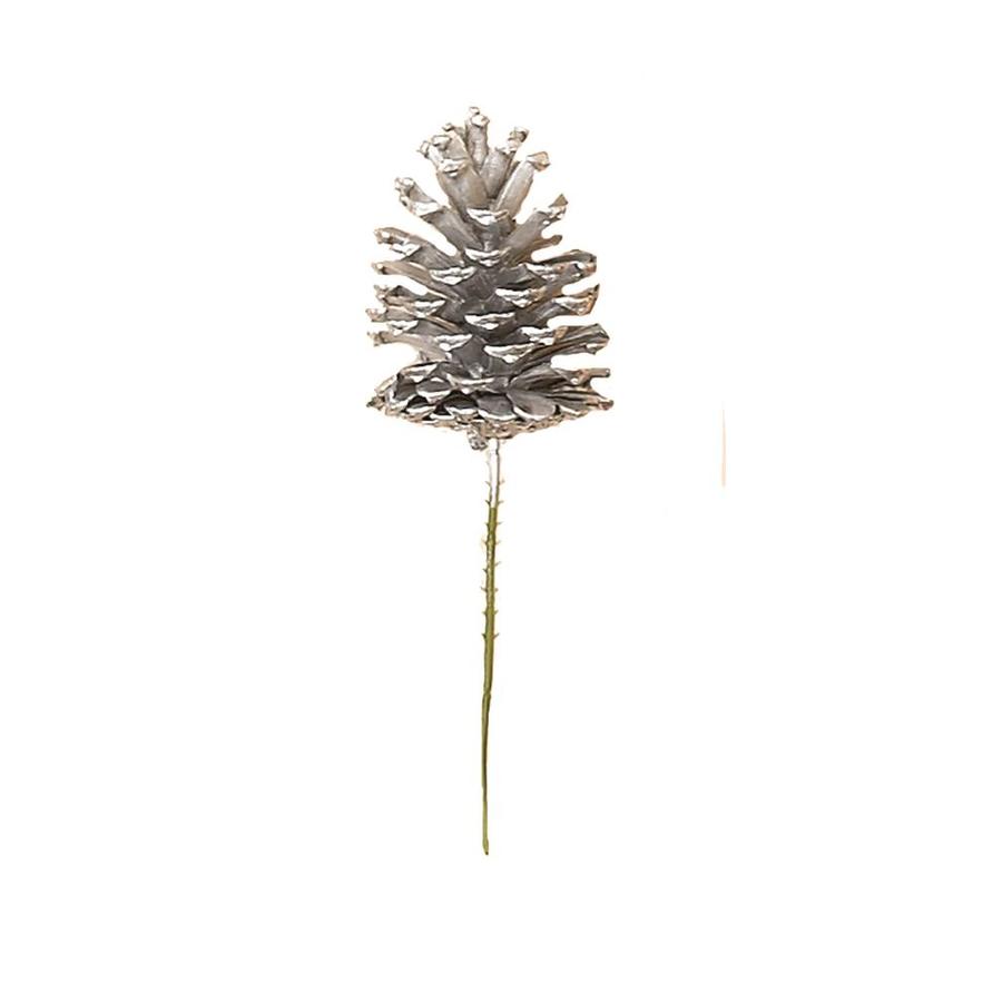 Worth Imports 5in Silver Pine Cone Pick, Set of 12 in the Christmas