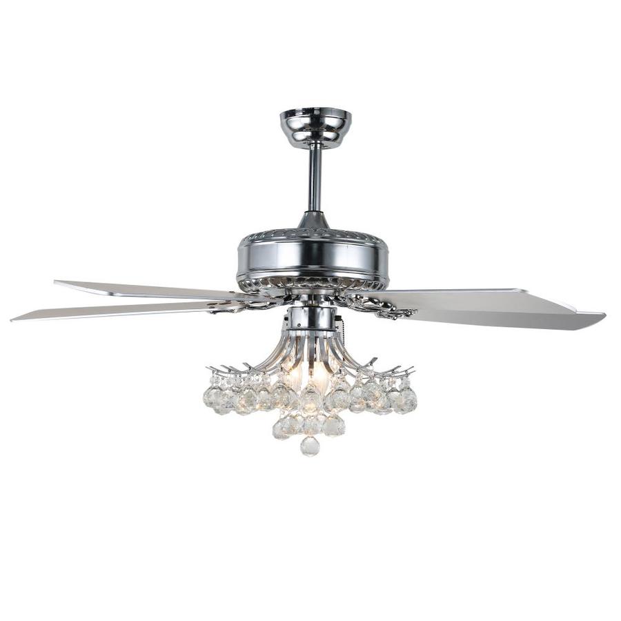 Bella Depot Chandelier ceiling fan Silver 52in LED Indoor Ceiling Fan